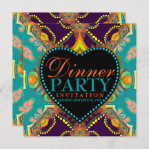 Bohemian Hippie Batik Dinner Party Invitations