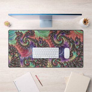 Bohemian Hippie Colourful Jewel Tone Fractal Art Desk Mat