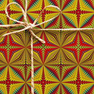 Bohemian Hippie Red Yellow Vintage Tribal Ethnic Wrapping Paper