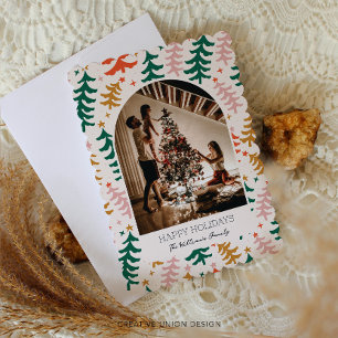 Bohemian Hygge Modern Boho Family Holiday Card
