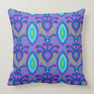 Bohemian Ikat Pillow (purple turquoise)