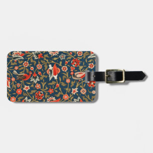 Bohemian Indo-Persian Floral Pattern Vintage Red Luggage Tag