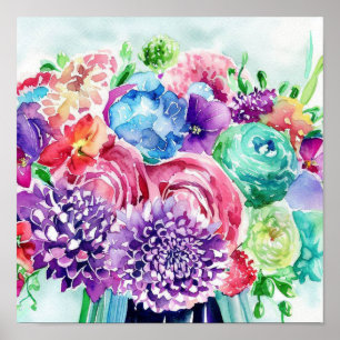 Bohemian Jewel Tones, Attendants Bouquet (A) Poster