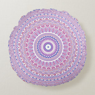 Bohemian Kaleidoscope 3 Round Cushion