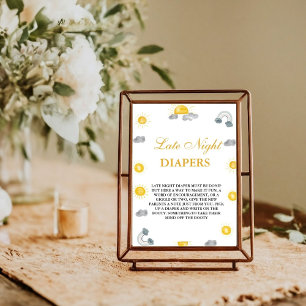 Bohemian Late Night Diaper Baby Shower Game Poster