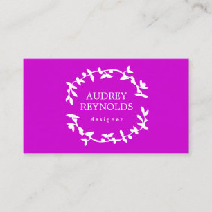 BOHEMIAN LEAF WREATH LOGO on PLUM Business Card
