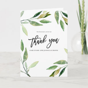 Bohemian Leaves Thank You Photo Card
