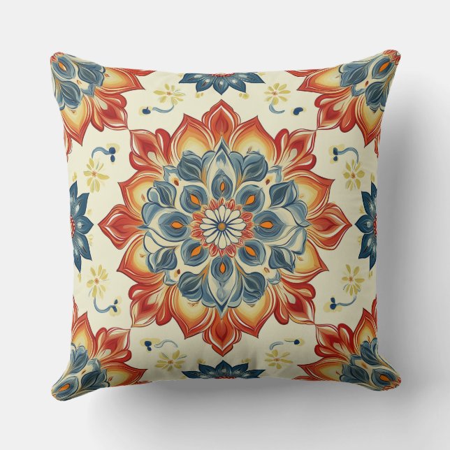 Bohemian Mandala Decorative Pillow (Back)