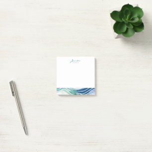 Bohemian Marine Blue & Teal Waves Post-it Notes