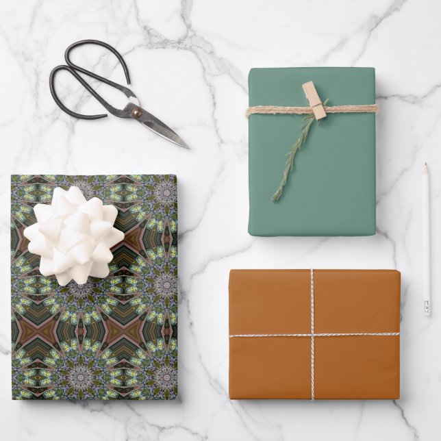 Bohemian Medalion Design Wrapping Paper Sheet (Front)