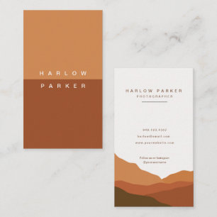 Bohemian Minimalist Terracotta Simple Business Card