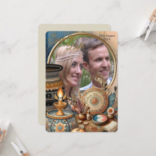 Bohemian mix of colours and decor theme invitation