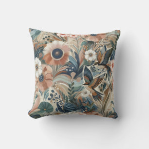 Bohemian mix of colours and flower theme cushion