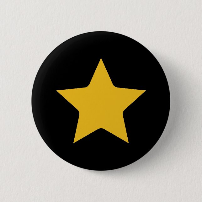 Bohemian Modern Boho Yellow Gold Star Black 6 Cm Round Badge (Front)