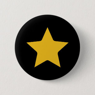 Bohemian Modern Boho Yellow Gold Star Black 6 Cm Round Badge