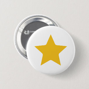 Bohemian Modern Boho Yellow Gold Star White 6 Cm Round Badge