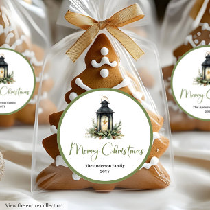 Bohemian Modern Christmas Lantern Gift Sticker