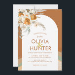 Bohemian Modern Terracotta Floral Wedding  Invitation<br><div class="desc">This whimsical wedding invitation features an modern earth tones rainbow and a hand painted watercolor burnt orange flower arrangement. With it's trendy terracotta background and sleek arch,  it is absolutely sure to stand out from the crowd. Scroll down and click on this collection to find matching items.</div>