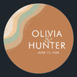 Bohemian Modern Terracotta Wedding Classic Round Sticker<br><div class="desc">Bohemian Modern Terracotta Wedding Classic Round Sticker. Scroll down and click on this collection to find matching items.</div>