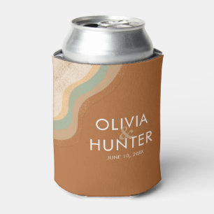 Bohemian Modern Terracotta Wedding Favours Can Cooler