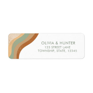 Bohemian Modern Terracotta Wedding Return address Label