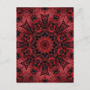 bohemian moroccan maroon burgundy mandala postcard