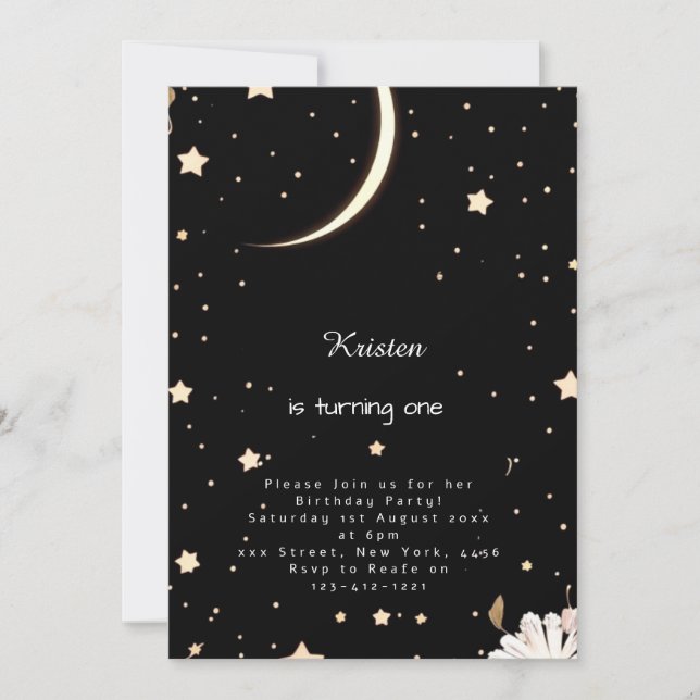  Bohemian Nightsky Galactic Birthday Invitation (Front)
