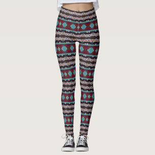 Bohemian ornament in ethno-style, Aztec Leggings