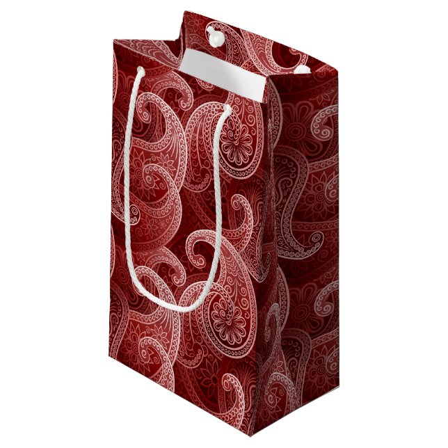 Bohemian Paisley Timeless Pattern Small Gift Bag (Front Angled)
