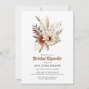 Bohemian Pampas Grass Bridal Shower Invitation