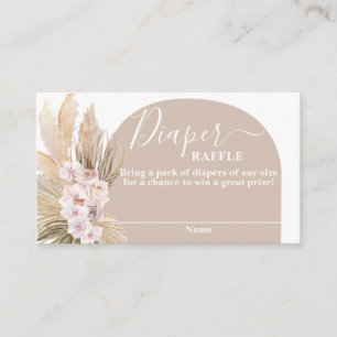 Bohemian Pampas Grass Diaper Raffle Card