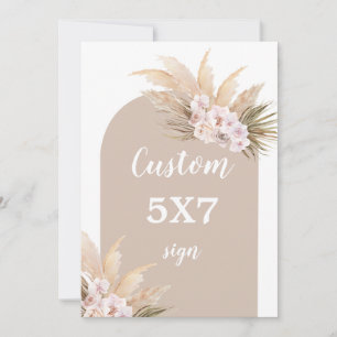 Bohemian Pampas Grass sign Invitation