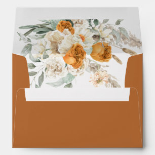 Bohemian Pampas Grass Terracotta Wedding  Envelope