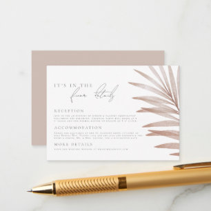 Bohemian Pampas Grass Wedding Details Enclosure Card