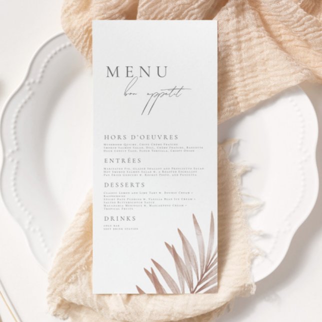 Bohemian Pampas Grass Wedding Menu (Creator Uploaded)