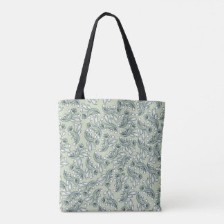 Bohemian pastel floral pattern tote bag