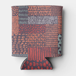 Bohemian patchwork: hand-drawn seamless design. can cooler