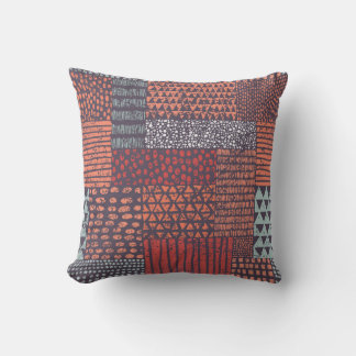Bohemian patchwork: hand-drawn seamless design. cushion