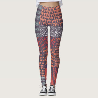 Bohemian patchwork: hand-drawn seamless design. leggings