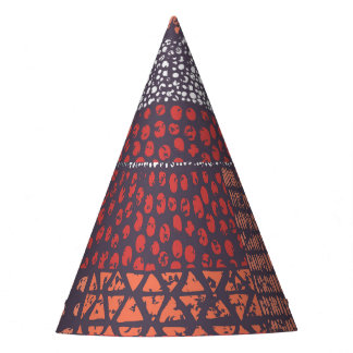 Bohemian patchwork: hand-drawn seamless design. party hat