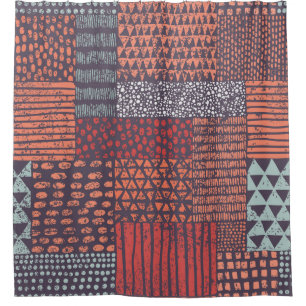 Bohemian patchwork: hand-drawn seamless design. shower curtain
