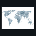 Bohemian Patterned World Map | Traveller | Poster<br><div class="desc">By Redfined Designs</div>