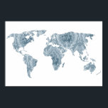 Bohemian Patterned World Map | Traveller | Poster<br><div class="desc">By Redfined Designs</div>