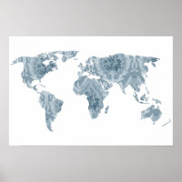 Bohemian Patterned World Map | Traveller | Poster