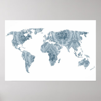 Bohemian Patterned World Map | Traveller | Poster