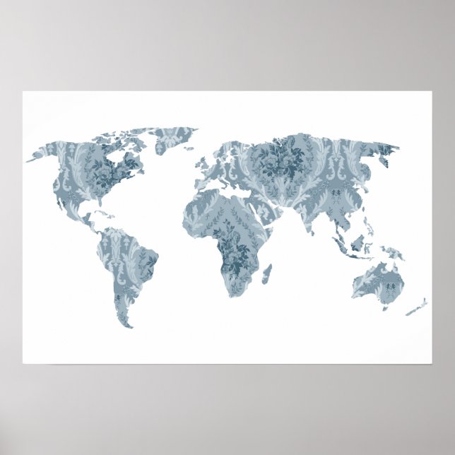 Bohemian Patterned World Map | Traveller | Poster (Front)
