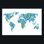 Bohemian Patterned World Map | Traveller | Poster<br><div class="desc">By Redfined Designs</div>