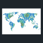 Bohemian Patterned World Map | Traveller | Poster<br><div class="desc">By Redfined Designs</div>