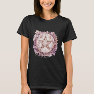 Bohemian Pentagram Foliage Pagan Witch Halloween T-Shirt