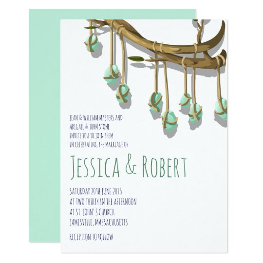 Bohemian Primitive Rustic Wedding Invitations